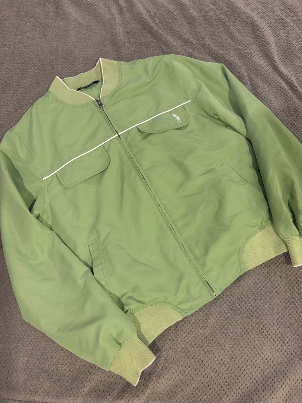 Izod Women’s Light Green Bomber Golf Jacket - Casual Zip-Up
